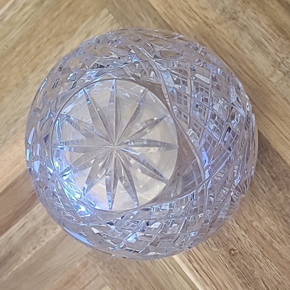 Crystal Rose Bowl "Pinwheel" Design Crystal Clear Industries, Poland, 24% Lead - Picture 4 of 9